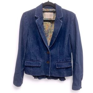 RACHEL Rachel Roy Denim Peplum Style Two Button Blazer size small